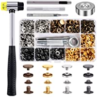 Botones de Presion- Qfun 120pcs Costura Accesorios 4 Colores- Snaps para Ropa- chaquetas- jeans- pulseras- bolsos (12mm)